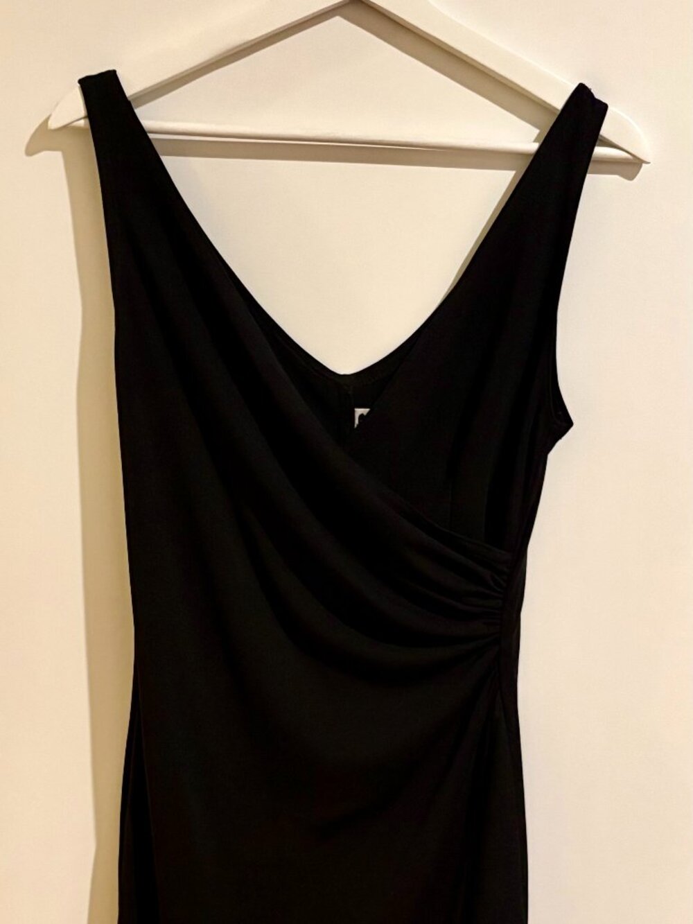 Jump Apparel Faux Wrap Dress With Ruffle Side Sleeveless